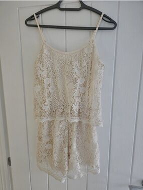 Rebellion Cream Lace Romper